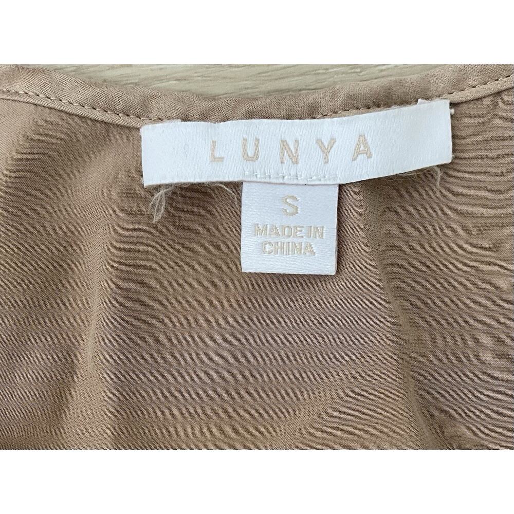 Lunya Washable Silk Tulip Back Pajama Set S Otium Tan Luxury Loungwear Comfy - Picture 9 of 16